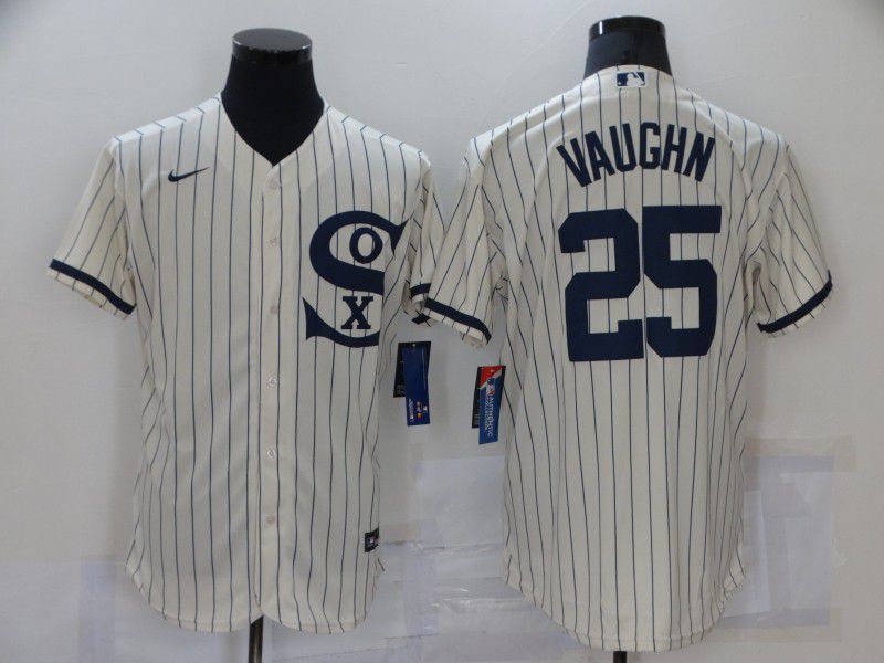 Men Chicago White Sox #25 Vaughn Cream stripe Dream version Elite Nike 2021 MLB Jersey->chicago white sox->MLB Jersey
